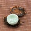 1Pc Leaf Coaster and Incense Burner - Dual Purpose Zinc Alloy Trinket Tray, Home Decor