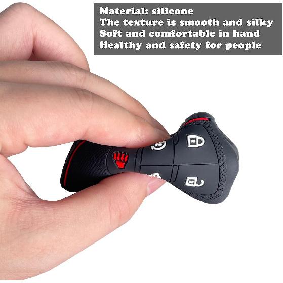 TANDRIVE Key Fob Cover For -2025 2026 Chevy Silverado 1500 GMC Sierra 1500, 2024-2026 Silverado Sierra 2500HD 3500HD, Silicone, 2-Pack, Black