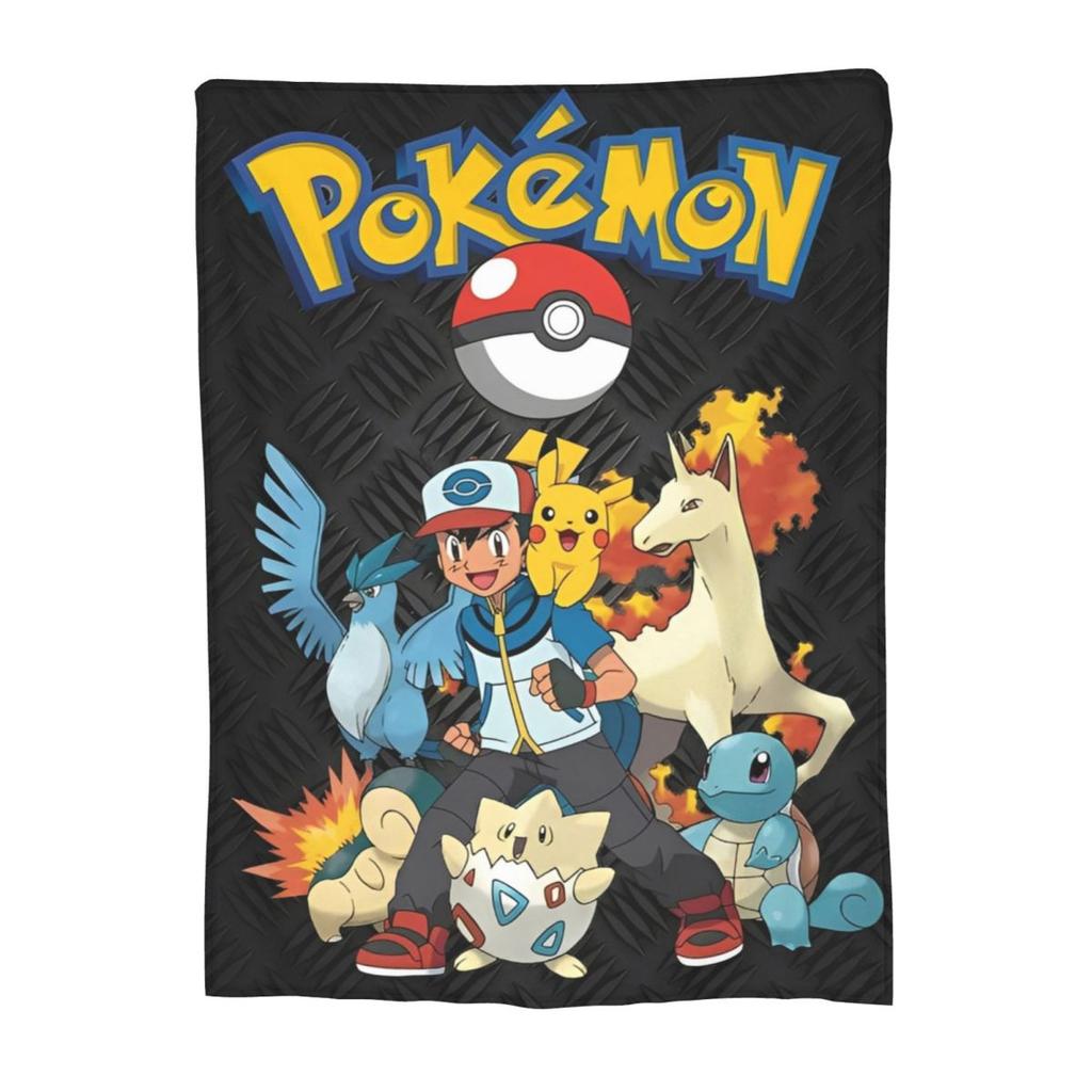 Pokemoned Pikachu Cartoon Fleece Blankets Funny Throw Blankets for Bed Sofa Couch 200x150cm Bedspreads