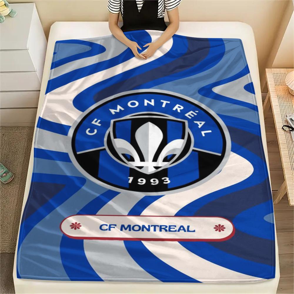 1Pc CF Montreal Print Flannel Blanket High Quality Warm Comfortable Cover for All Seasons Perfect for Gifts Home Decor