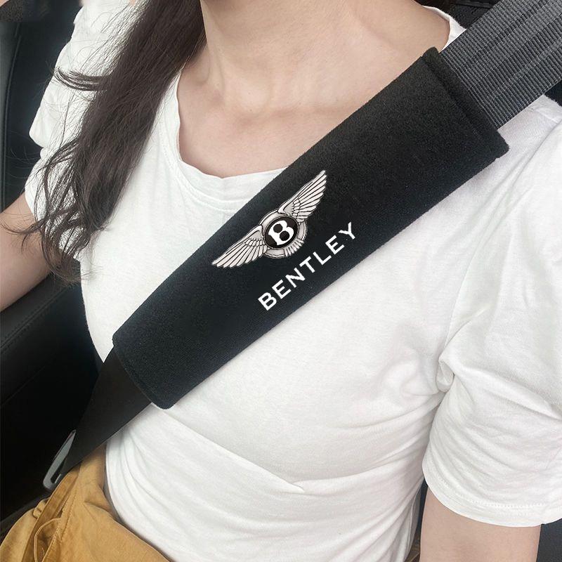For New Bentley Flying Spur Continental GT Bentayga Mulsanne Protection Seat Belt Pads Car Seat Belt Safety Belt Shoulder Cover
