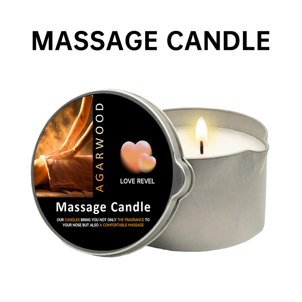 Massage Oil Candle Amber Vanilla 2oz Aromatherapy Candle with Soy Wax Moisturizing Christmas Home Decoration Candle Holders Gift