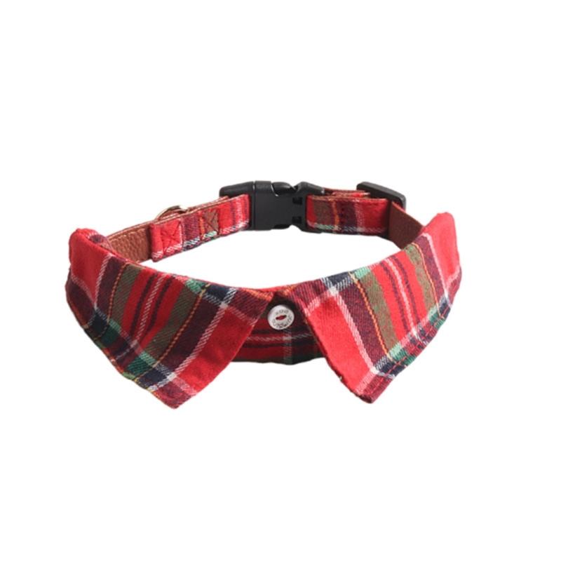 Puppy Wedding Collar Checked for Small Medium Girl Dogs Cat Dog Plaids Collar Necklace Wedding Costumes
