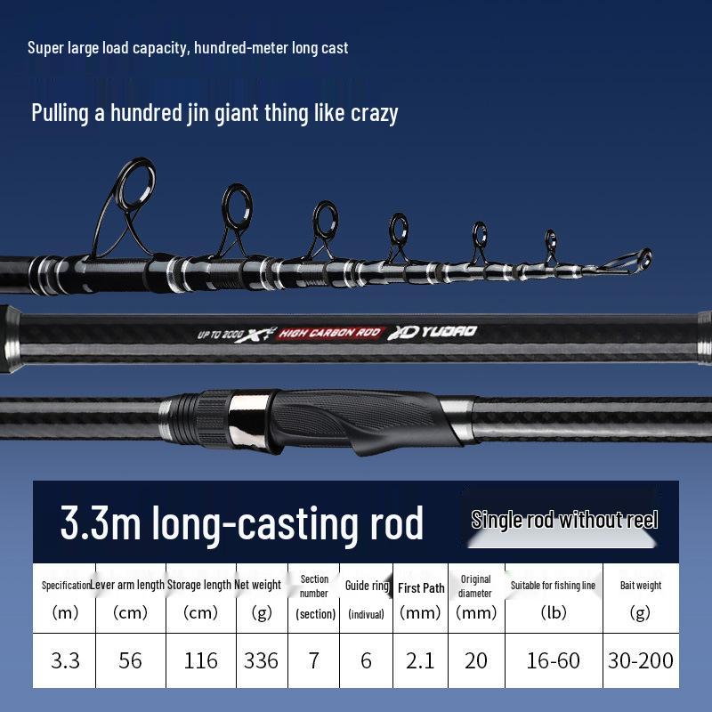 Linhu Sea Rod: New Super Hard Carbon Fiber Upgrade for Long-Distance Casting, Ideal for Sea and Rock Fishing.