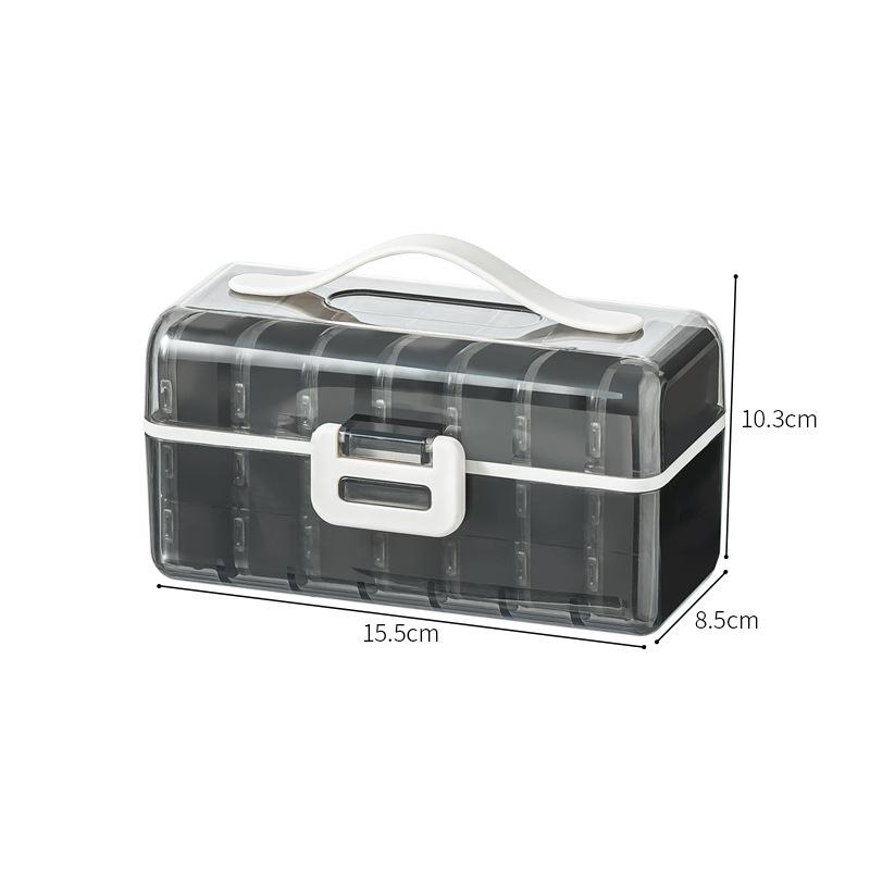 21Grids Pill Box Weekly Portable Large Capacity Travel Pill Case Clear Sealed Medicine Compartment Storage Box Pill Container