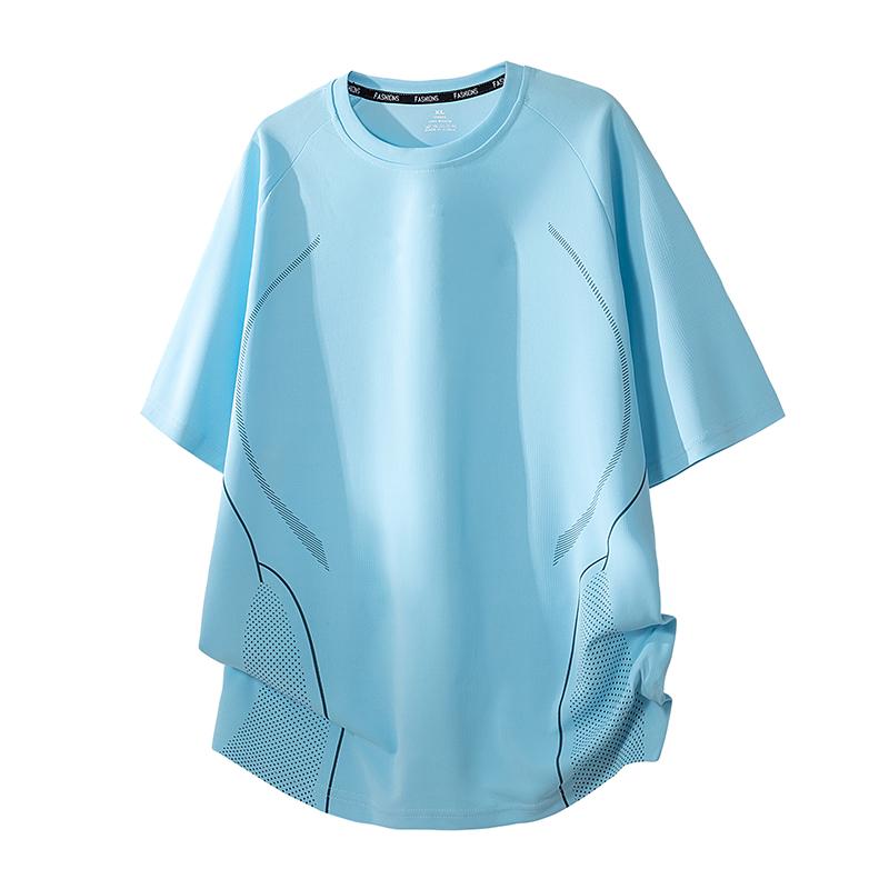 Schnelltrocknendes Sport-T-Shirt Herren Eis Seide Fitness Locker Sommer Dünn Kurzärmlig Laufen Top