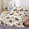 Western Cowboy Horse Riding Scene Design Artwork Multipurpose Customizable Blanket Customize Your Name Soft Cozy For Sofa Couch Office Bed Picnics