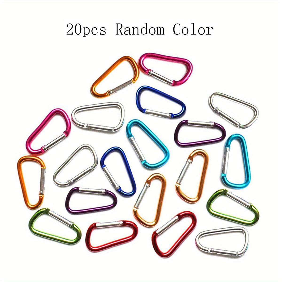 

20 шт. Карабины из алюминиевого сплава случайного цвета, брелоки, D-образная пряжка, пружинный карабин-защелка, клипса для активного отдыха, кемпинга и повседневного использования 20pcs