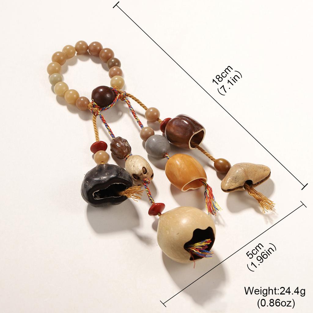 Hand-woven literary and artistic pendant, ethnic style, natural beads, fruit string, branches hanging home decoration