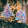 1-5PCS Car Acrylic Flat Simulated Bird Decoration Pendant Colorful Hummingbird Christmas Tree Christmas Diy Decoration