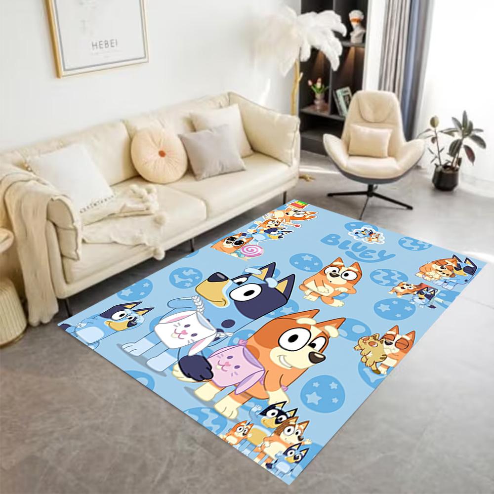 Bluey Friends Adventure Floor Mat Design for Balcony Outdoor Bedrooms Hallway Anti-slip Rug Office Home Decor Birthday/Christmas Gift