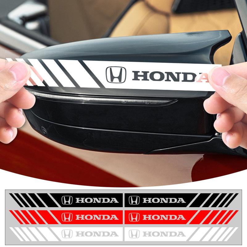 2Pcs Car Stripe Stickers Rearview Mirror Reflective Vinyl Decals Decoration for Honda Mugen Power Honda Civic Accord CRV Hrv Jazz
