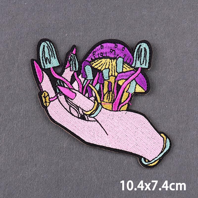 Outdoors Adventure Iron On Patches Sunrise Or Sunset Landscape Embroidery Patches For Clothes, Jeans, Jackets And Backpacks