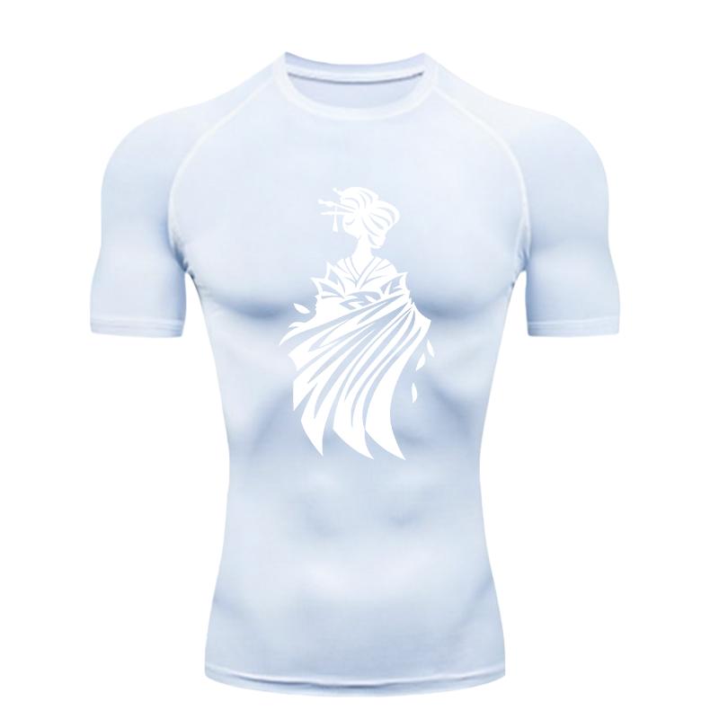 Abstract Print Men's Sports T-Shirt Training Fitness Compression Workout T-Shirt T-Shirt for Men