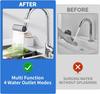 Stainless Steel Faucet Extender 360 °Swivel Water Tap Nozzle Faucet Sprayer Universal Bathroom Mixer Aerator 4 Spray Modes