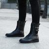 Men's Mid-calf Boots Fashion Outdoor Casual Boots Waterproof Leather Boot Plush Warm Winter Boots for Men Motorcycle Boot Botas