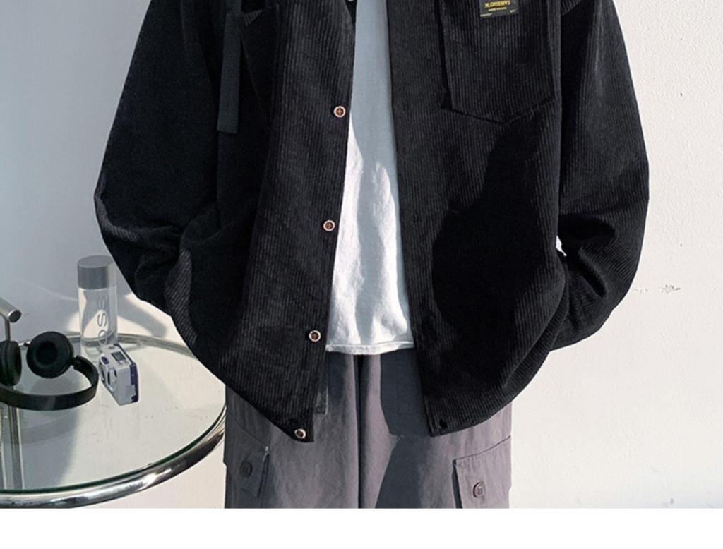 2025 Spring/Autumn Men's Thickened Japanese-Style Casual Long-Sleeve Shirt Jacket