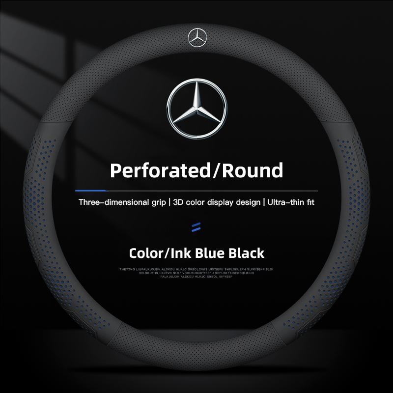 VFO1 Leather Car Steering Wheel Cover Protection Case Anti Slip Breathable Protector For Benz AMG A/B/C/E/S Class GLE C200L W220 W211