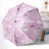 Rainbow Hello Kitty Durable Cartoon Folding Umbrella, Portable 3-Fold Compact Umbrella for Men and Women, Suitable for Travel or Daily Use.Y092