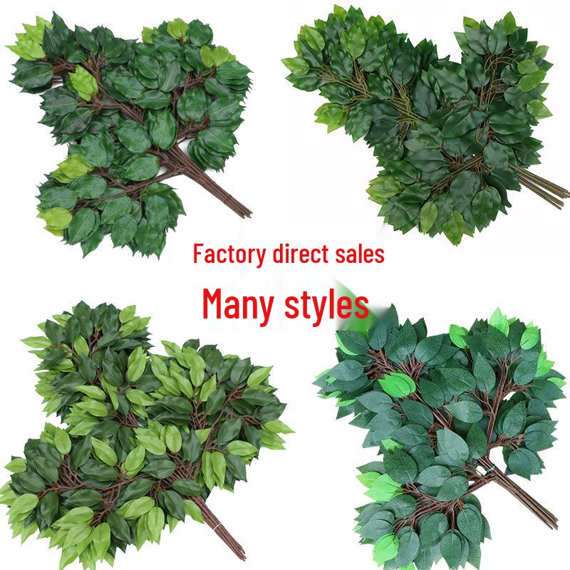 Artificial Banyan Branches with Laminated Plastic Leaves for Landscaping and Decoration