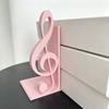 Musical Note Bookend with Flat Base Decorative Vertical Book Stoppers for Bookshelf, Desktop, Holiday Party Displays