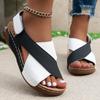 Damen Sandalen Sommer 2024 Keilabsatz Schuhe Damen Sandalen mit Absatz Mix Farbe Sommerschuhe Damen Schuhwerk Wedges Sandalias mujer