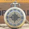Vintage Bronze Steampunk Cutout Engraving Quartz Pocket Watch Necklace Pendant Clock Chain Men Women Chain Gift