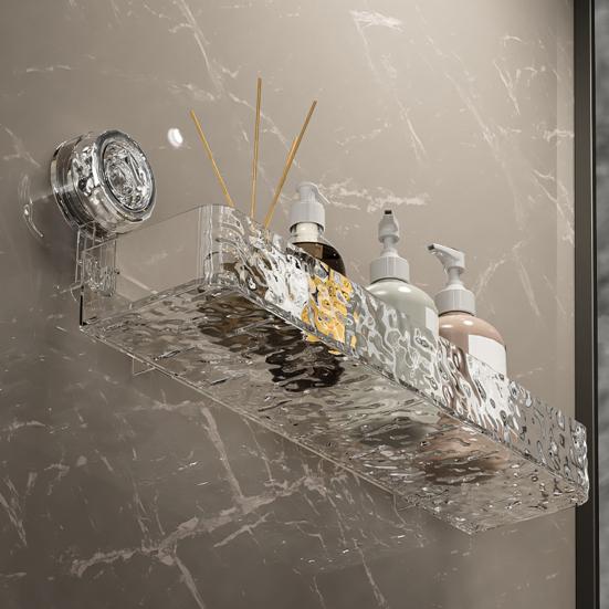 1/2Pcs Suction Cup Storage Holder Strong Load-bearing Easy To Install No-Drill Wall-Mounted Storage Shelf Shower Caddy