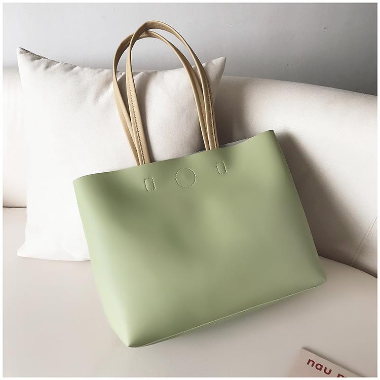 

Women s PU Leather Tote Bag Large Capacity Versatile Handbag Crossbody Bag For Simple Shoulder Messenger Bag зелёный