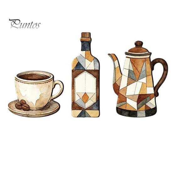 Retro Kitchen Decorations 7Pcs Farmhouse Coffee Themed Wooden Wall Decor, 2D Flat Art Theme Plaques, Rustic Ornaments for Home Dining Room Cafe
