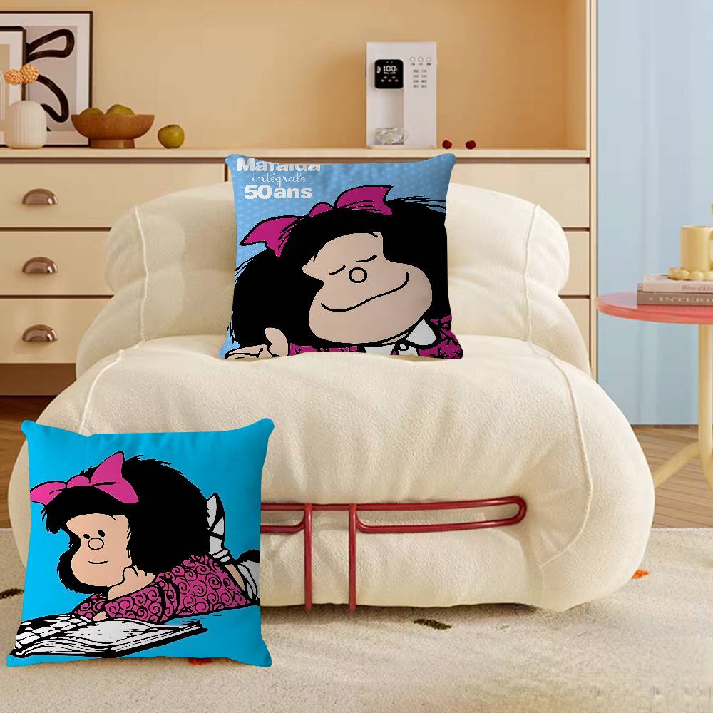 Mafalda Personalized Picture Text Home Decorative Pillows Household Gifts 45x45cm