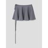 Anggae Full Flared Chouchou Knit Skirt Gray