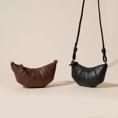 New Women's Bag  Versatile Leather Simple Dumpling Croissant Bag  One-shoulder Crossbody Underarm Bag