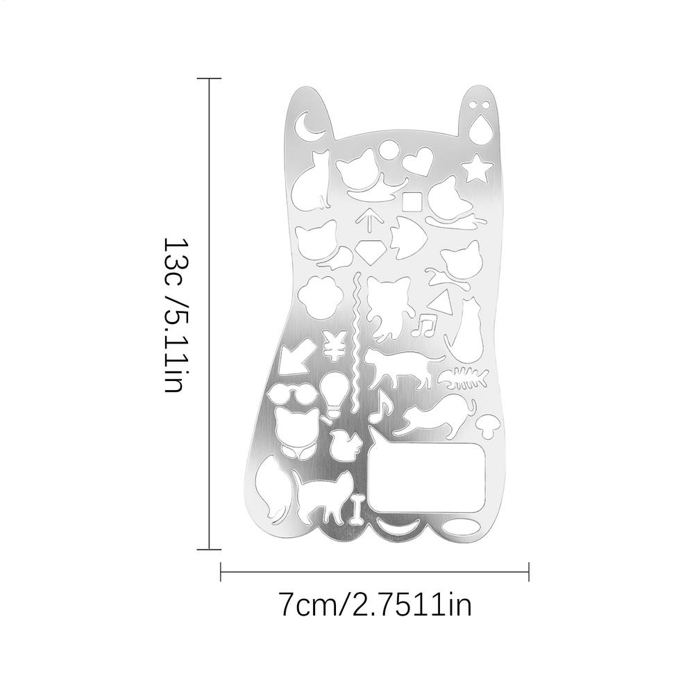 graffiti ruler Creative multifunctional hollowed out ruler metal hand ledger ruler drawing template ruler stainless steel ruler