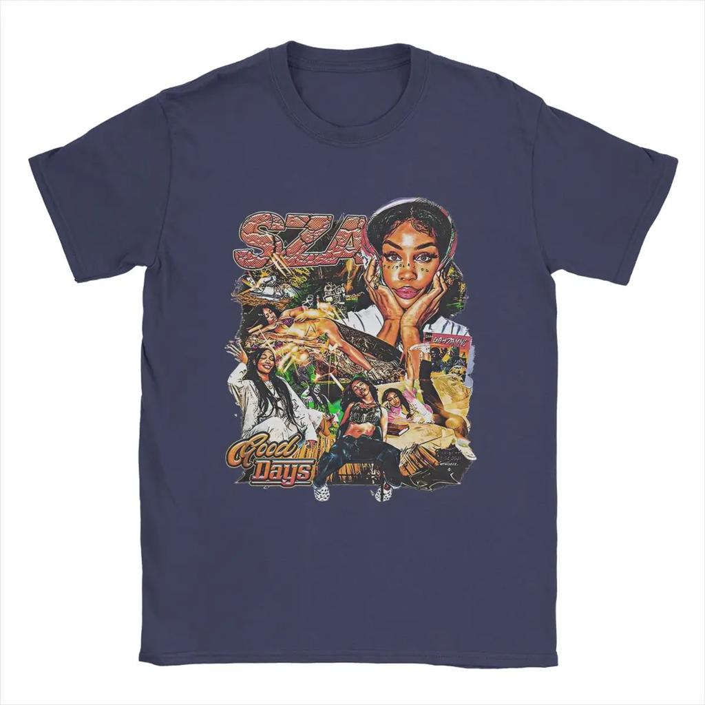 SZA Good Days Men T Shirt Funny Tees Short Sleeve Round Neck T-Shirt 100% Cotton Graphic Printed Tops