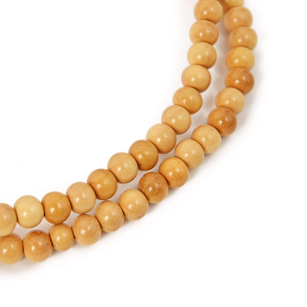 Shingon Buddhist Prayer Boxwood and 2 Shaku Rikyu Bonten Style In a Paulownia Wood Box Beads, Tsuge, (1.5m), (Golden Brown),