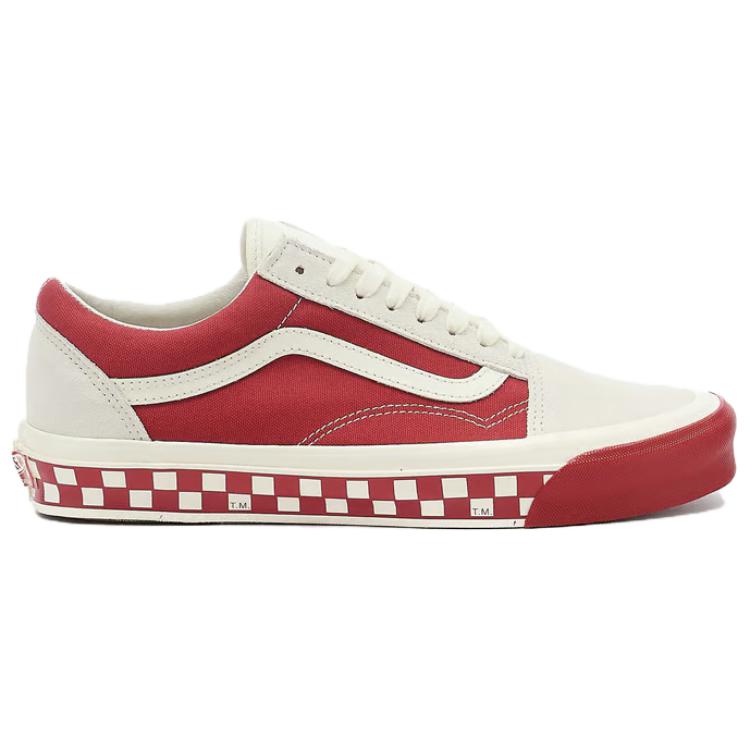 Vans OG Old Skool LX Bumper Cars - Marshmallow Cardinal Unisex Sneakers Red VN0A4P3X4O3