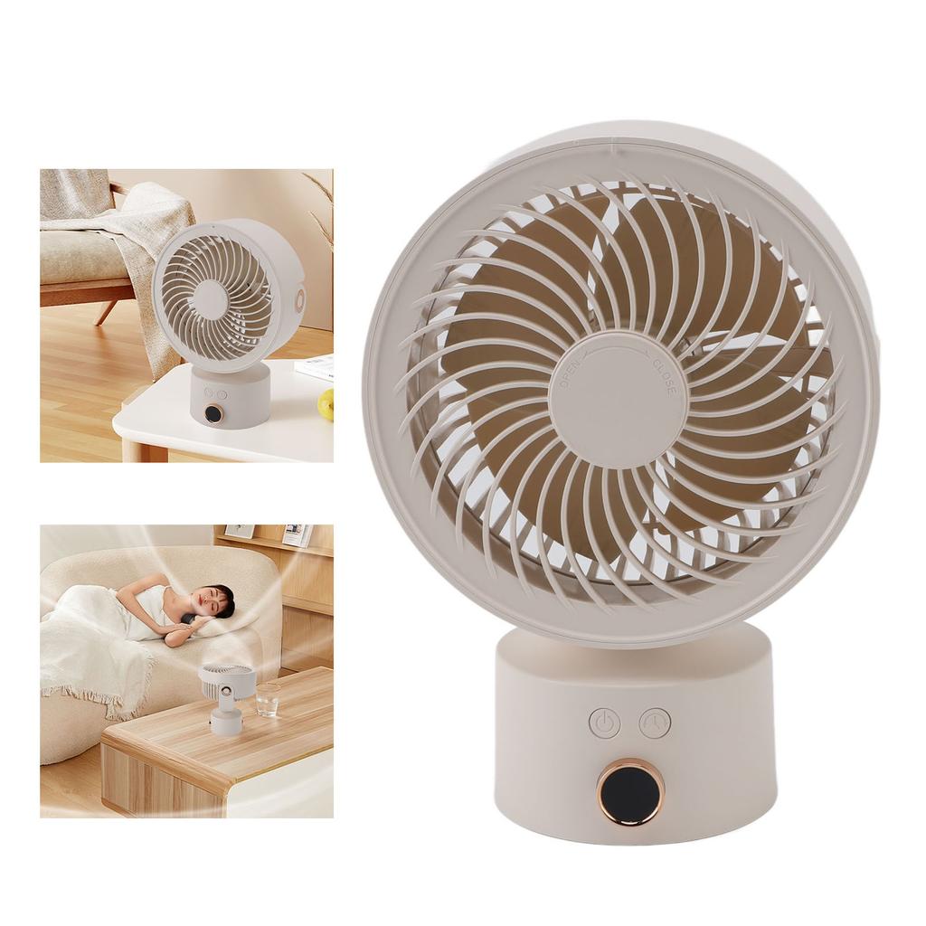 Circulator Desk Fan Battery Operated Portable USB Rechargeable Oscillating Table Fan with 4H Timer for Home Travel Camping