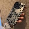 Cross Black Butterfly Silver Case for iPhone 16 Pro Max, 15, 14, 13