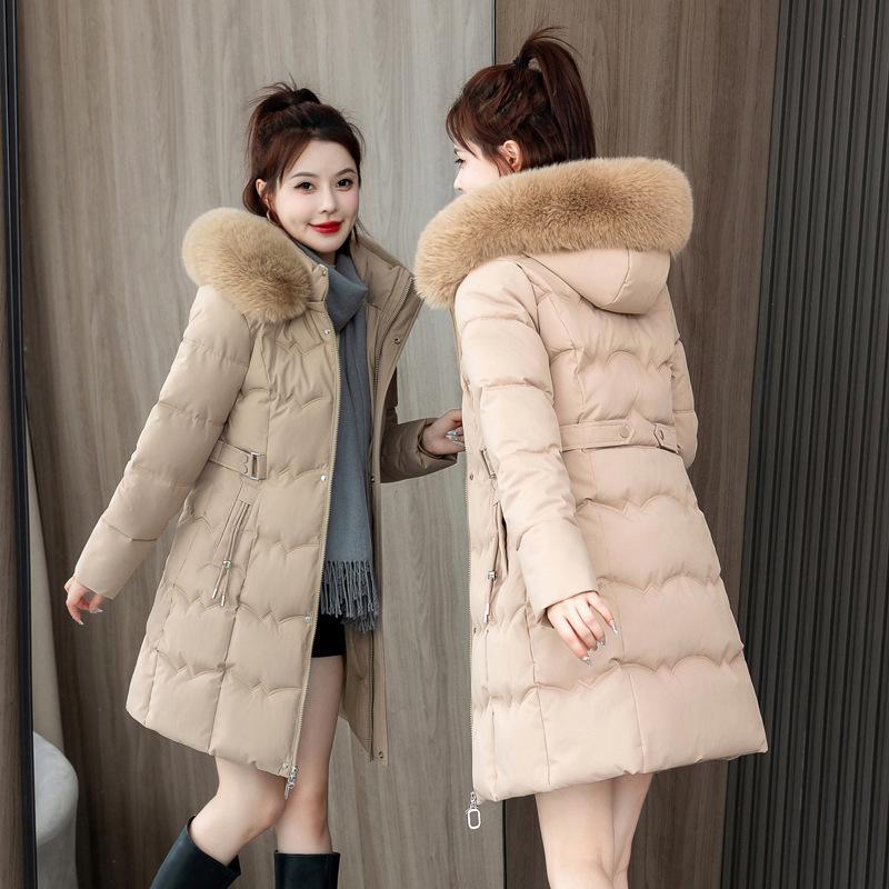 Down cotton jacket women's mid-length model 2025 new winter thickened cotton jacket warm slim slimming padded jacket jacket