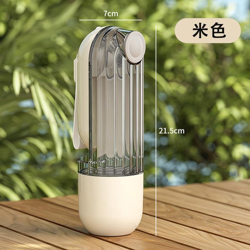 

Dog Water Bottle, Puppy Water Dispenser with Drinking Feeder for Pets Outdoor Walking, Hiking, Travel, Food Grade Plastic бежевый
