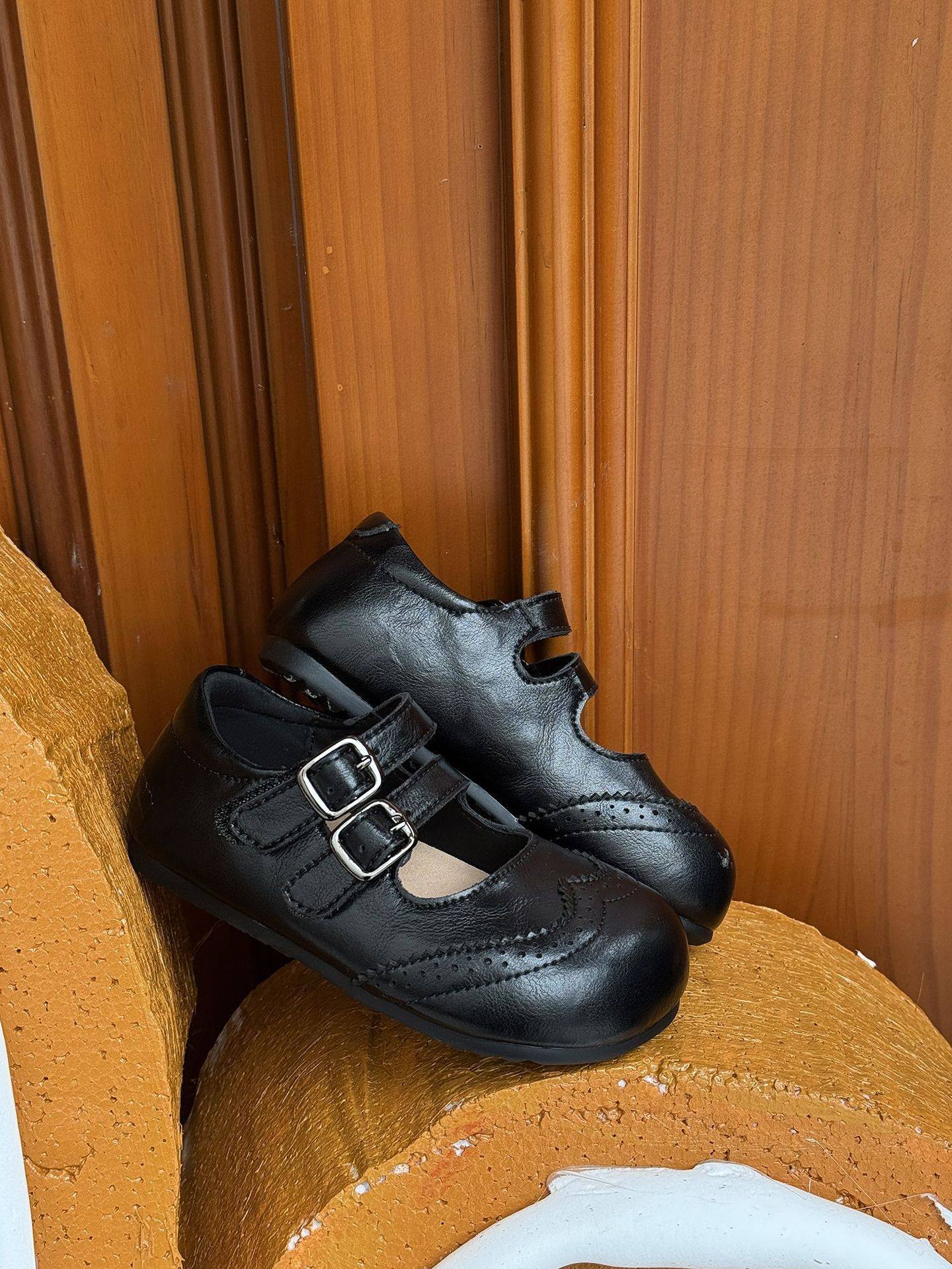 

Retro Patent Mary Jane Shoes for Girls Soft Flat Kids Loafers Princess Shoes size 27 чорний
