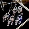 Inlaid Rhinestone Zircon Round Butterfly Zircon Sets for Women 2025 Fashion Light Luxury High-end Wedding Earring Necklace Set