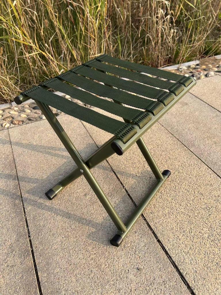 Large Portable Folding Thickened Metal Stool for Outdoor, Fishing, or Picnic Use.