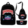 3D Digital Printing Backwoods Cigar Backpack Shoulder Bag Pencil Case Three-Piece Set