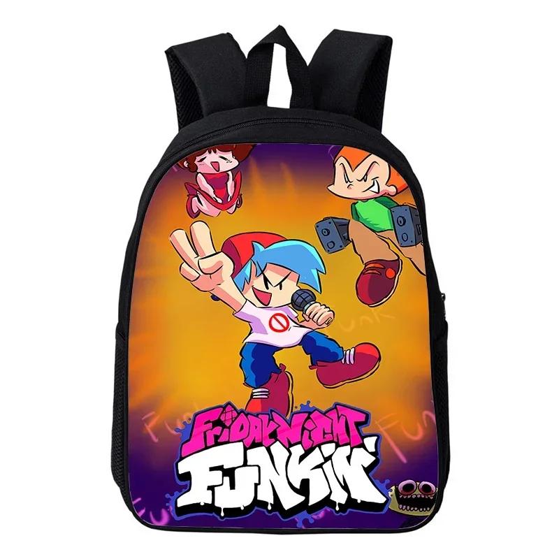 16 Inch Friday Night Funkin Backpack Toddler Kindergarten Bag Cartoon School Bags for Boys Girls Waterproof Kids Backpacks