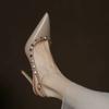 Fashion 2025 Ladies Shoes Buckle Strap Women's High Heels Fashion Rivet Office and Career New Shallow Best Seller Closed Toe Sandals