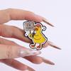 Cool Duck Enamel Pins Custom I'm Tired Anime Duckling Brooches Lapel Badges Clothes Animal Jewelry Gift for Friends