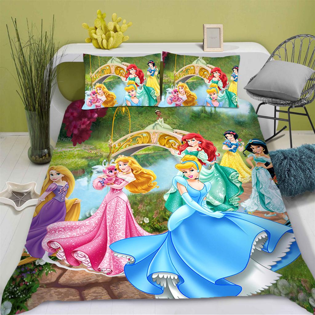 Princess Series Duvet Cover Set Printed Bedding 3d Children'S Bedding Set Cute Printed Cartoon Quilt Cover Anime Home