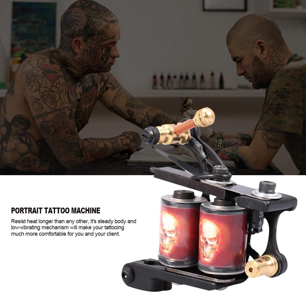 Professional 10 Warp Coil Tattoo Machine Portrait Pattern Tattoo Gun Shader Liner